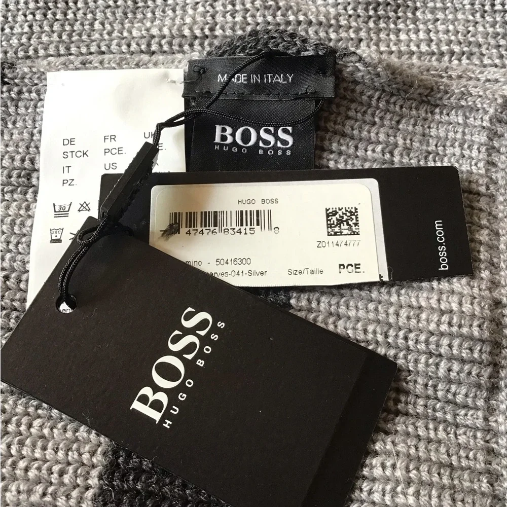 Hugo Boss Scarf in Black and Gray